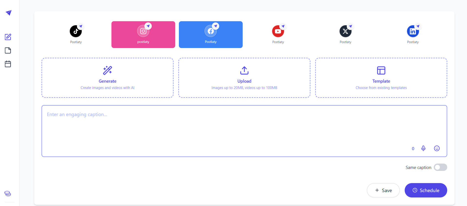 Publish on social platforms